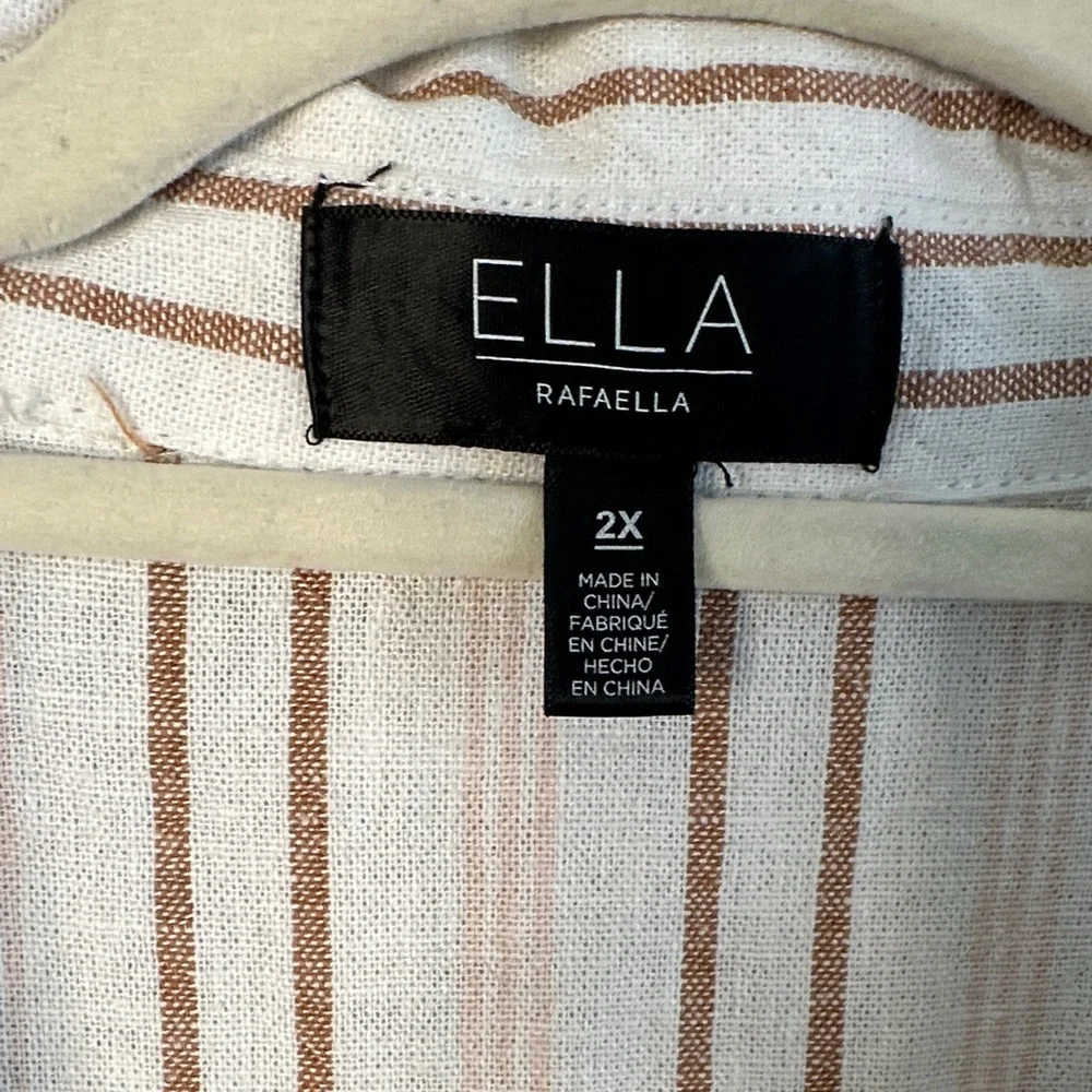 Rafaella Cream and Brown‎ Striped Jumpsuit